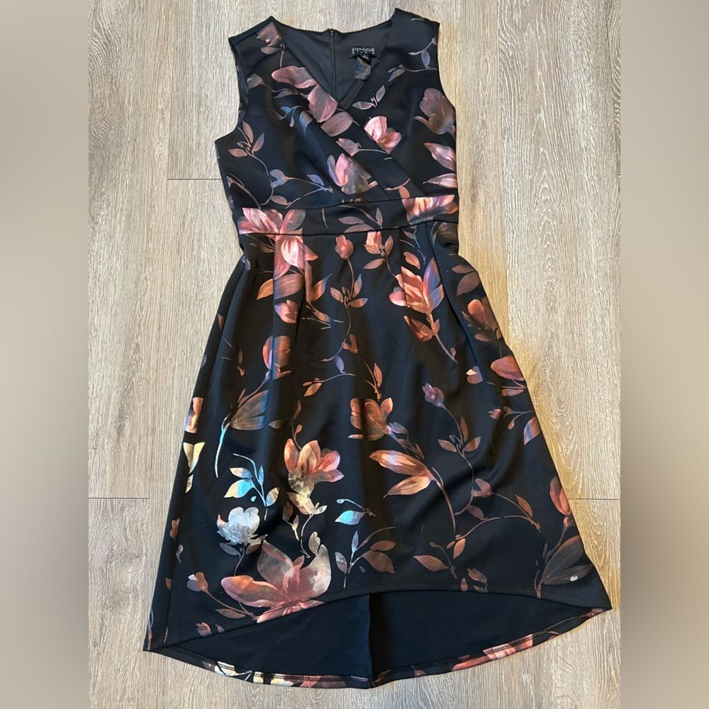 Enfocus Studio Black Floral Midi Dress
